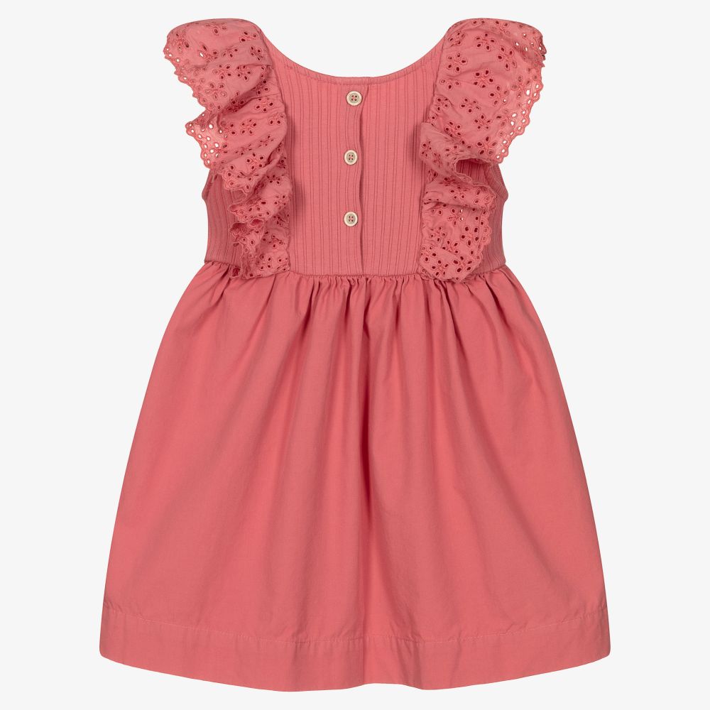 Laranjinha - Rosa Baumwollkleid für Mädchen | Childrensalon