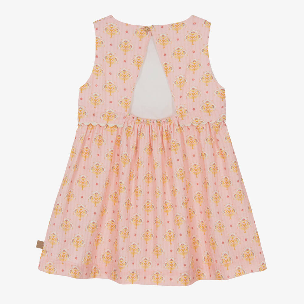 Laranjinha-Розовое платье с цветочным узором для девочек | Childrensalon Outlet