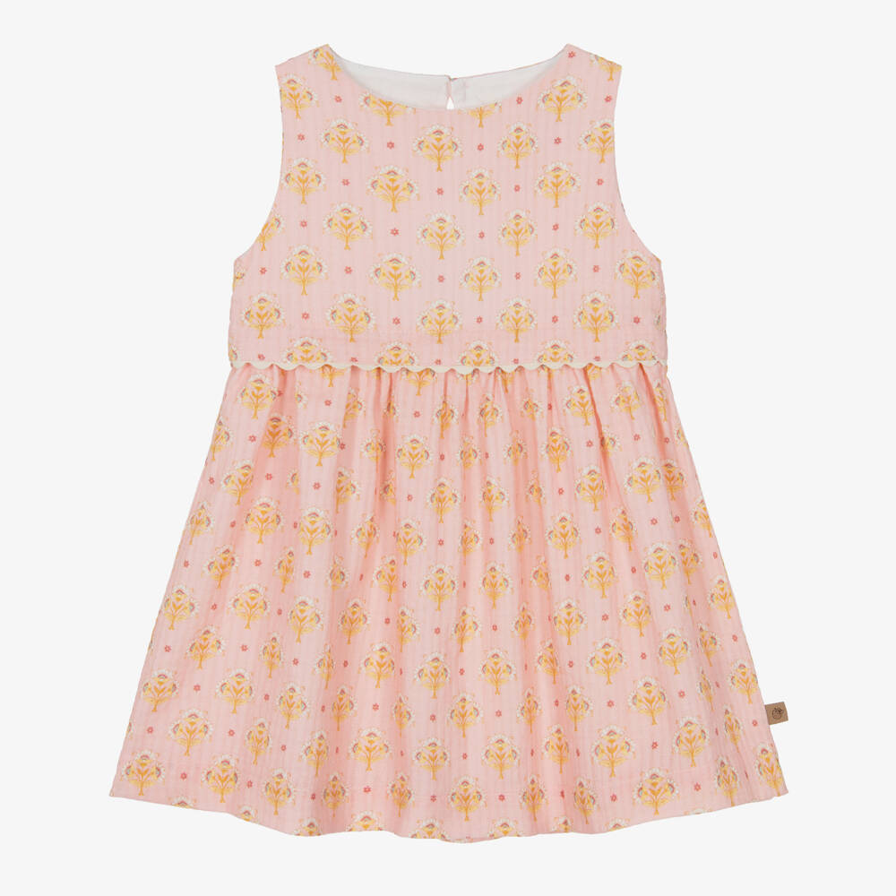 Laranjinha-Розовое платье с цветочным узором для девочек | Childrensalon Outlet