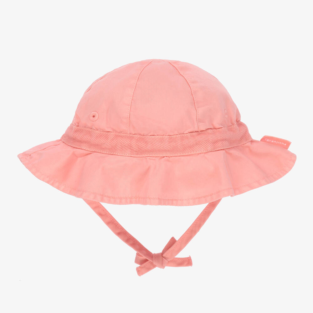 Laranjinha-قبعة للشمس أطفال بناتي قطن تويل لون زهري | Childrensalon Outlet