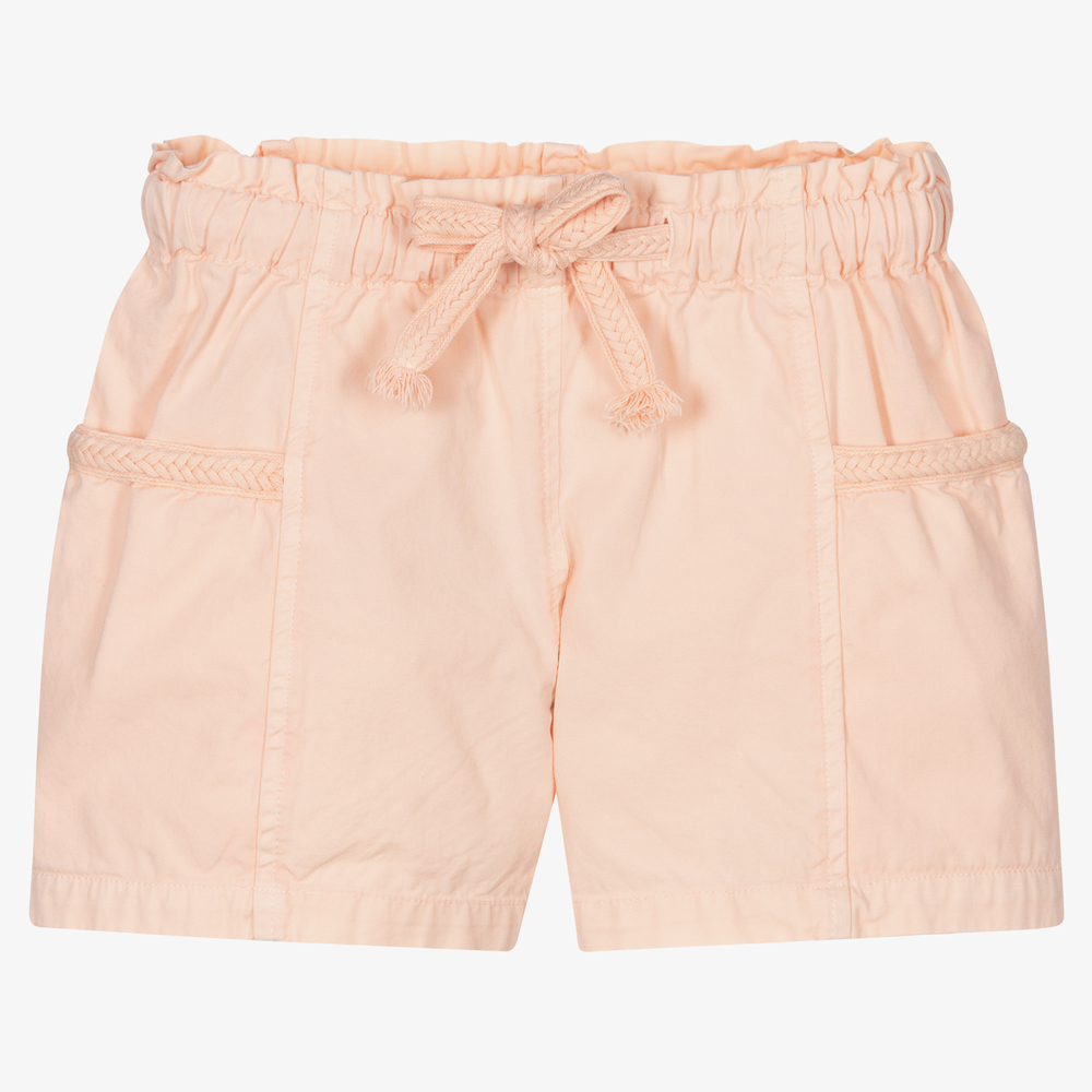 Laranjinha - Girls Pink Cotton Shorts | Childrensalon