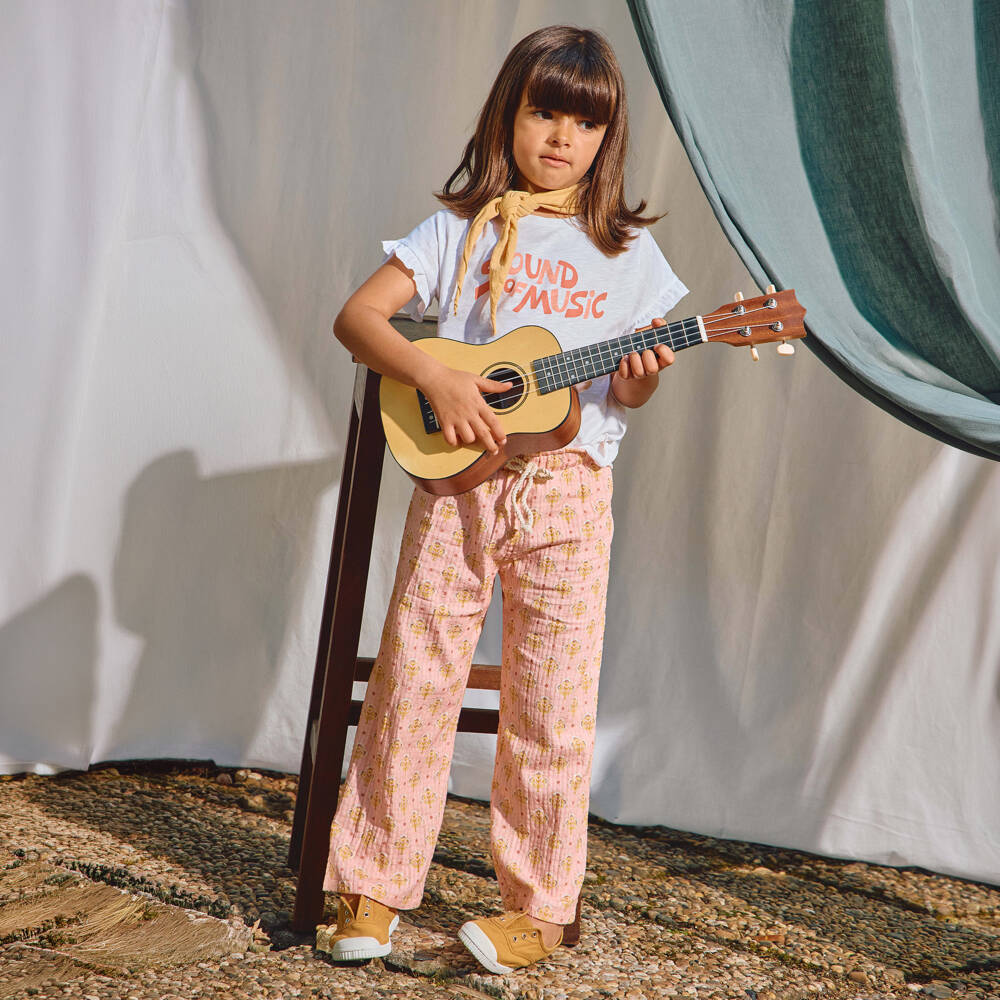 Laranjinha-Розовые цветочные брюки для девочек | Childrensalon Outlet