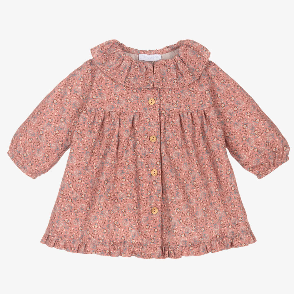 Laranjinha - Robe rose à fleurs fille | Childrensalon