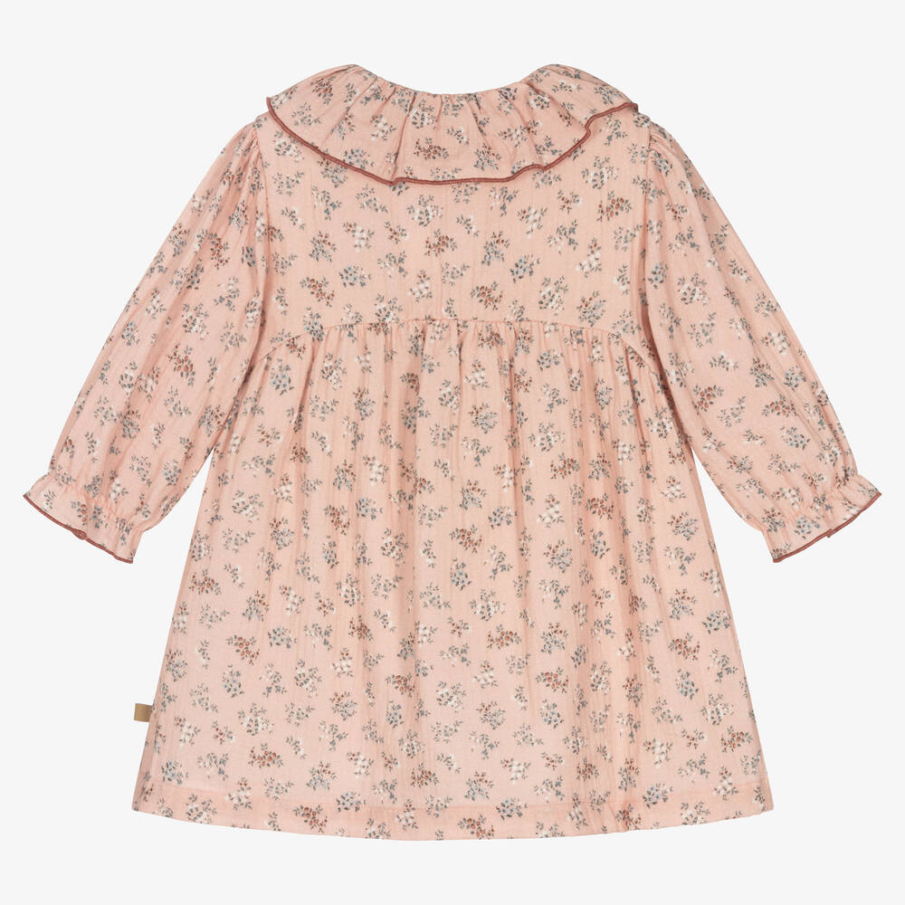 Laranjinha-Girls Pink Floral Cotton Dress | Childrensalon Outlet