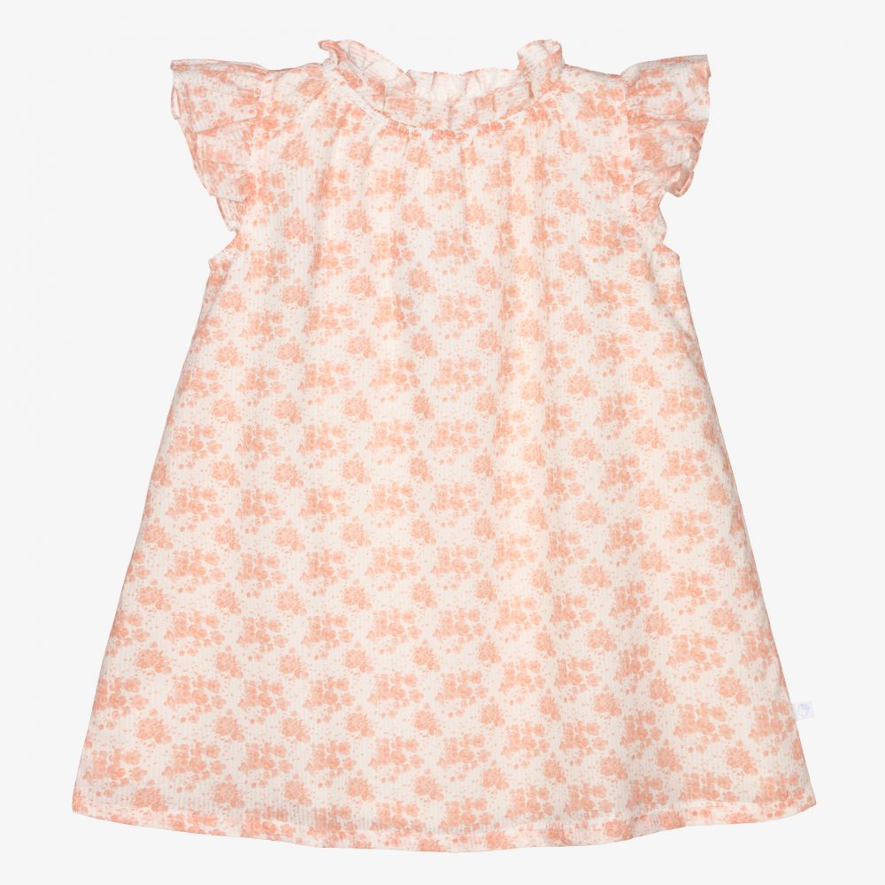 Laranjinha - Rosa Kleid mit Blumenmuster (M) | Childrensalon