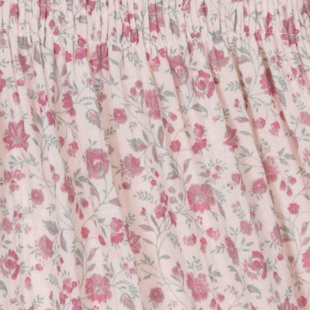 Laranjinha-Girls Pink Floral Shirred Dress | Childrensalon Outlet