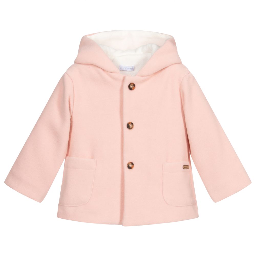 Laranjinha-Girls Pink Hooded Coat | Childrensalon Outlet