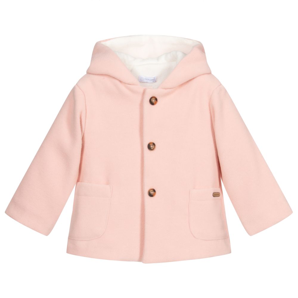 Laranjinha - Girls Pink Hooded Coat | Childrensalon