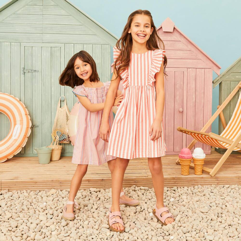 Laranjinha-Платье в розовую полоску для девочек | Childrensalon Outlet
