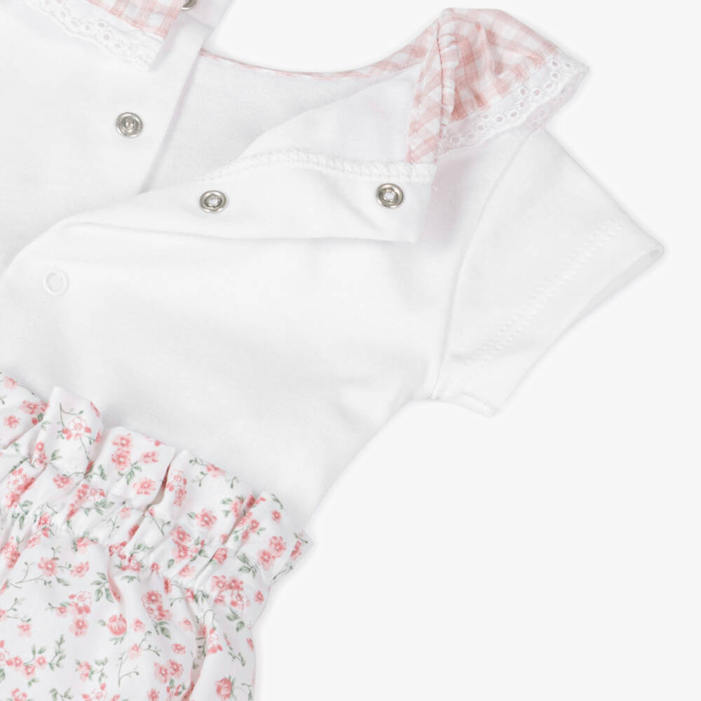 Laranjinha-Girls Pink & White Floral Set | Childrensalon Outlet