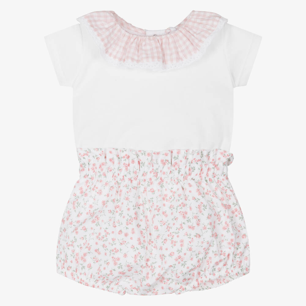 Laranjinha-Girls Pink & White Floral Set | Childrensalon Outlet