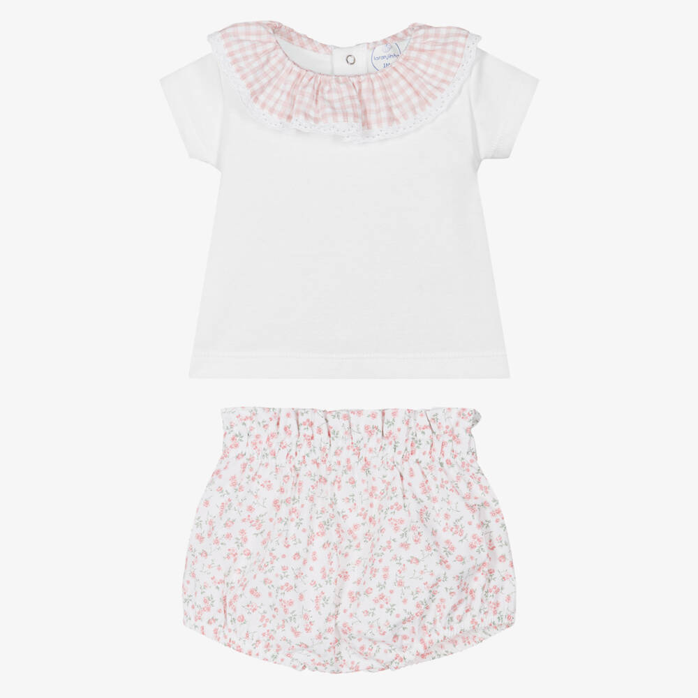 Laranjinha-Girls Pink & White Floral Set | Childrensalon Outlet