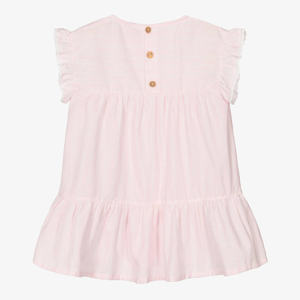 Laranjinha-Girls Pink & White Striped Dress | Childrensalon Outlet
