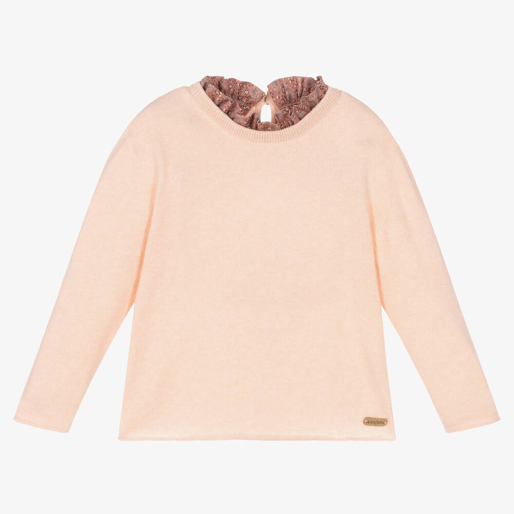 Laranjinha - Розовый шерстяной свитер для девочек | Childrensalon