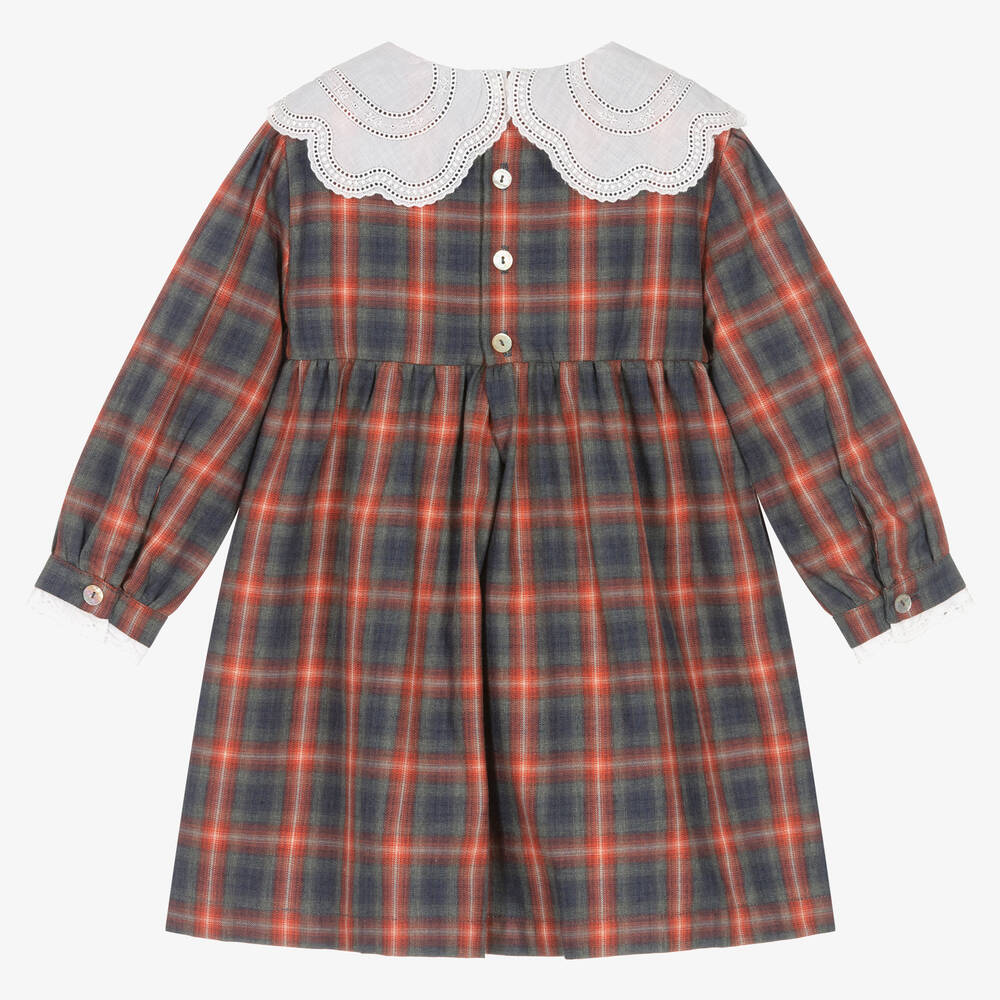 Laranjinha-Girls Red & Blue Check Cotton Dress | Childrensalon Outlet