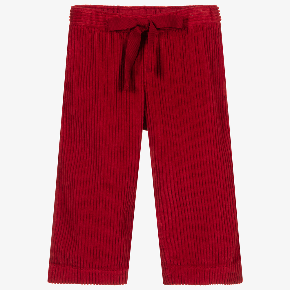 Laranjinha-Girls Red Corduroy Trousers | Childrensalon Outlet