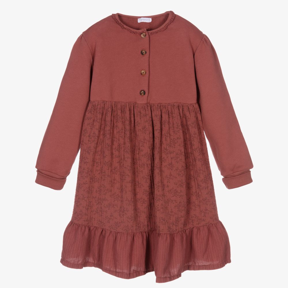 Laranjinha - Rotes Baumwollkleid für Mädchen | Childrensalon