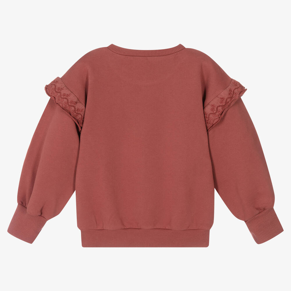 Laranjinha-سويتشيرت قطن لون أحمر للبنات | Childrensalon Outlet