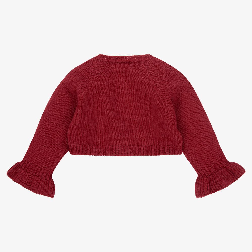Laranjinha-Girls Red Knitted Cardigan | Childrensalon Outlet