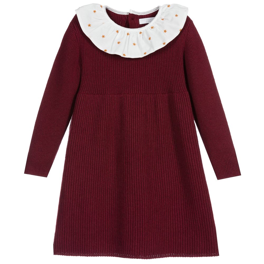 Chic by Laranjinha - Girls Red Wool Dress | Childrensalon