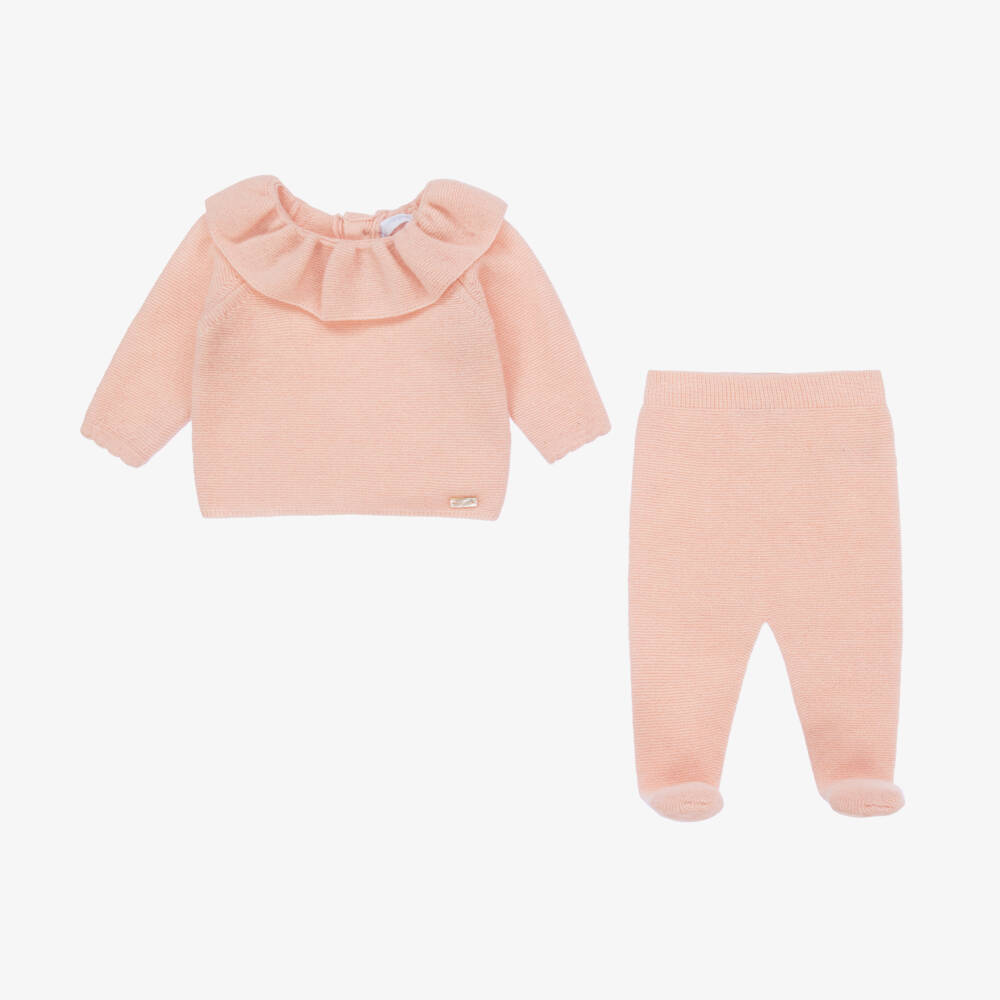 Laranjinha-Girls Rose Pink Cashmere Set | Childrensalon Outlet