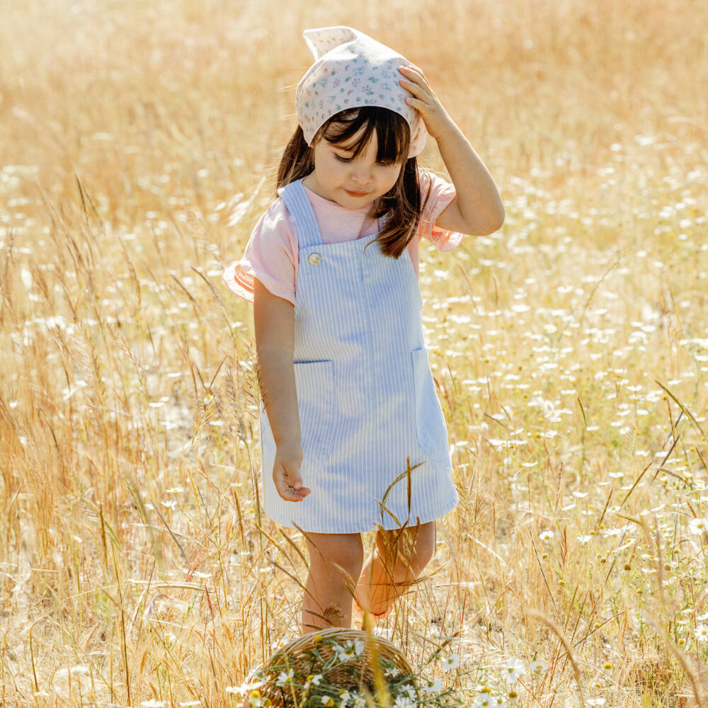 Laranjinha-Мягкий голубой твиловый сарафан для девочек | Childrensalon Outlet