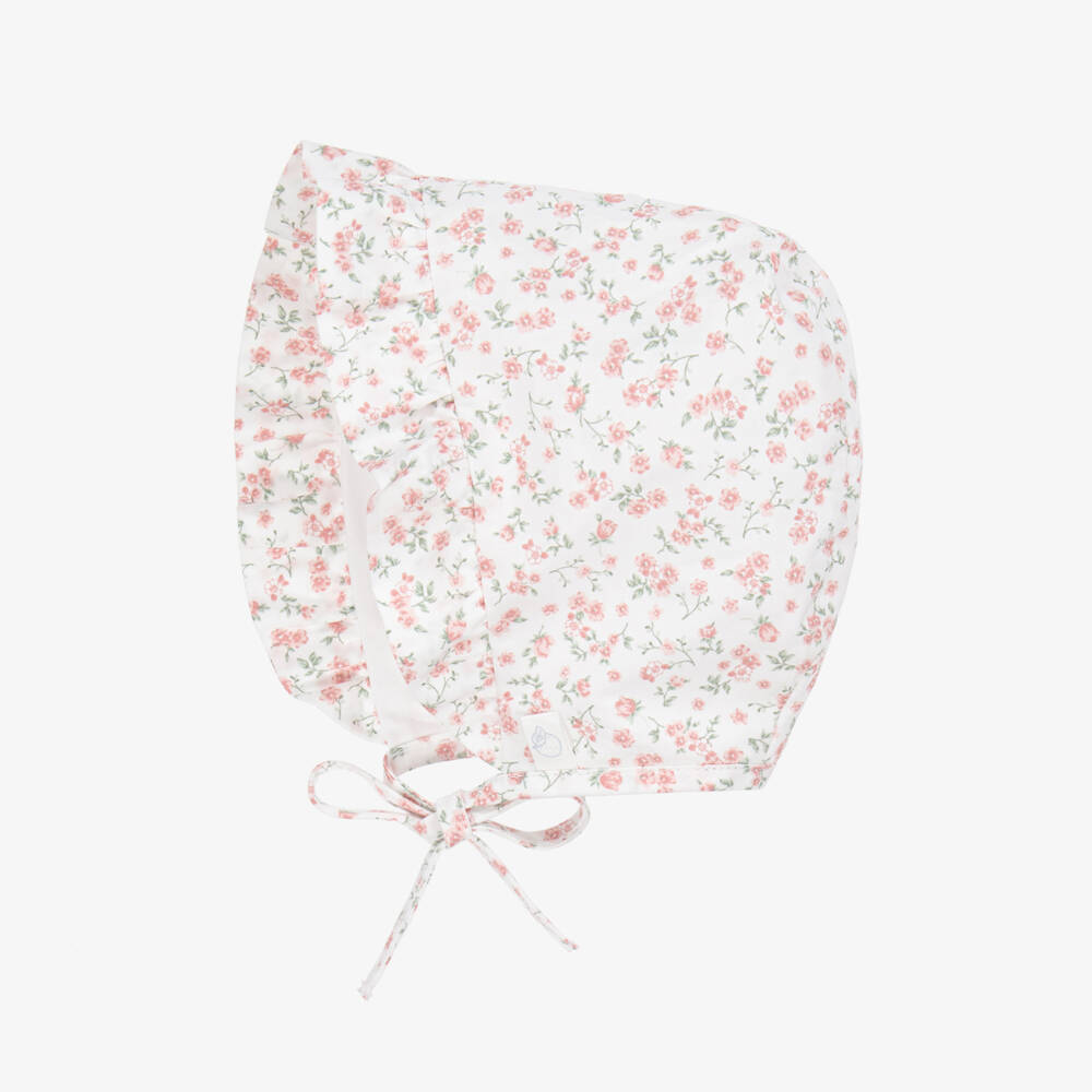 Laranjinha-Girls' Soft Pink Floral Sun Bonnet | Childrensalon Outlet