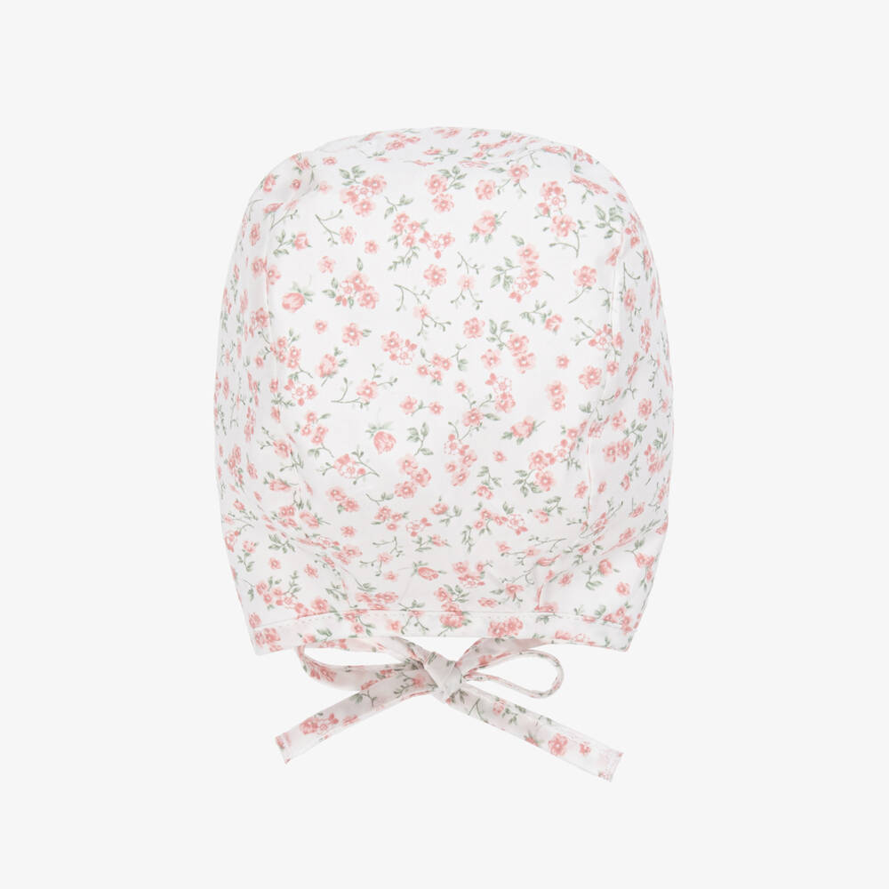 Laranjinha-Girls' Soft Pink Floral Sun Bonnet | Childrensalon Outlet