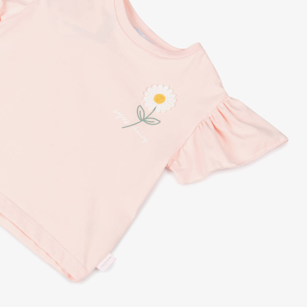 Laranjinha-Girls Soft Pink Floral Tee | Childrensalon Outlet