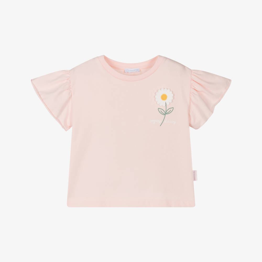 Laranjinha-Мягкая розовая футболка с цветочным принтом для девочек | Childrensalon Outlet
