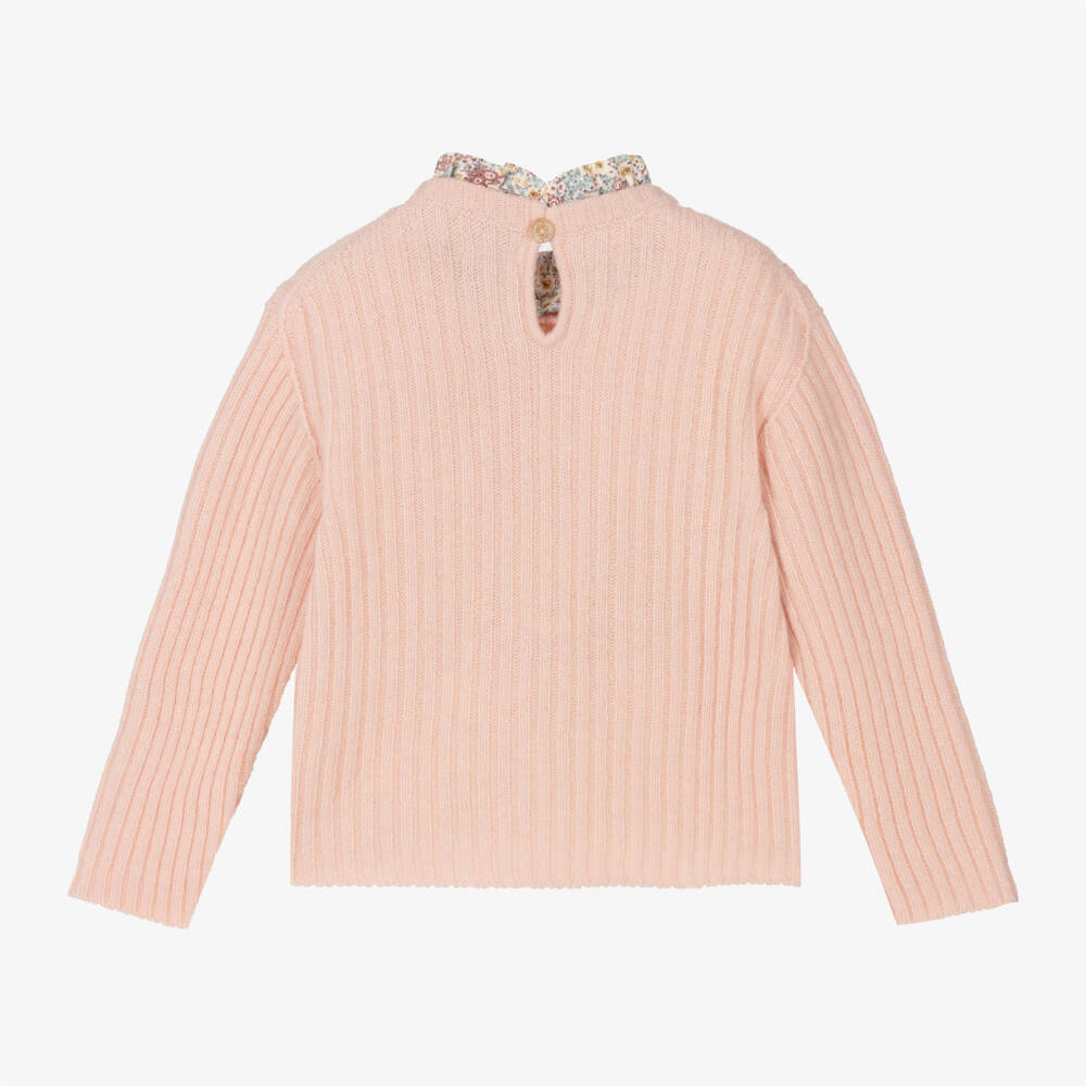 Laranjinha-Girls Soft Pink Knit Jumper | Childrensalon Outlet