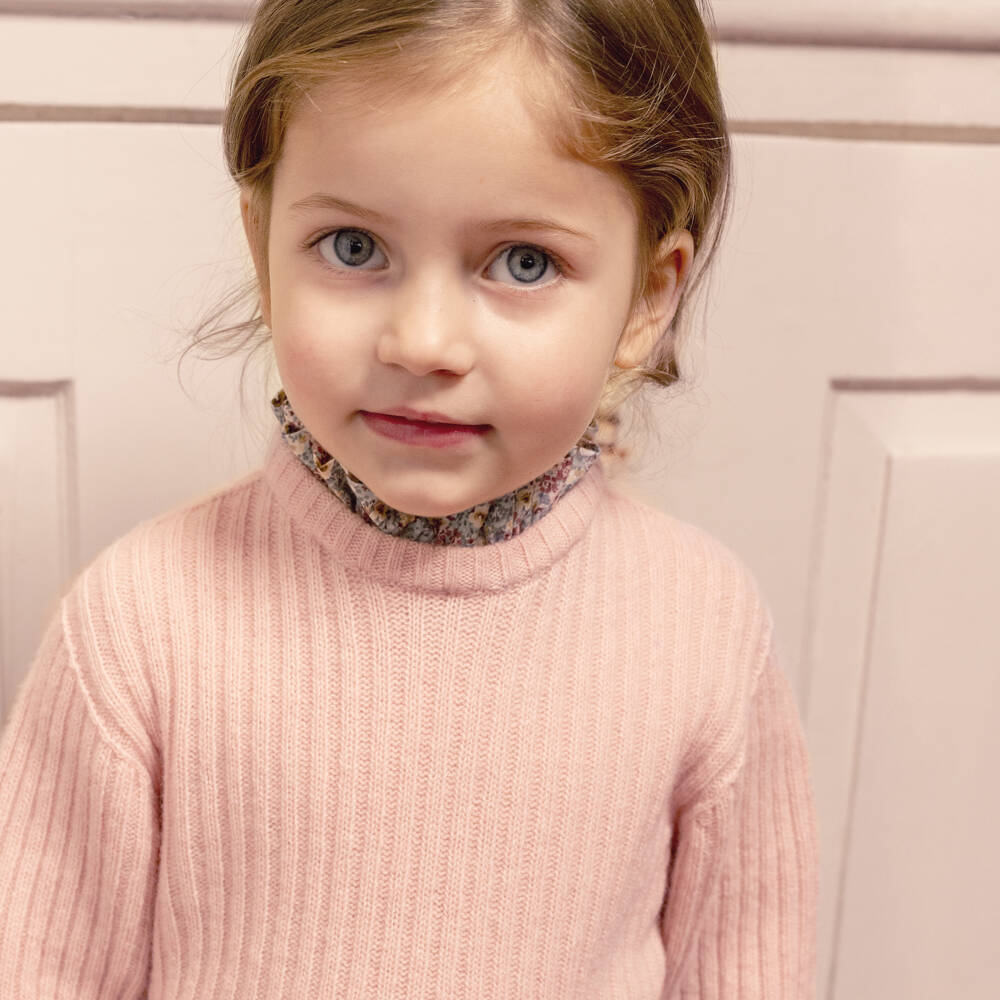 Laranjinha-Girls Soft Pink Knit Jumper | Childrensalon Outlet