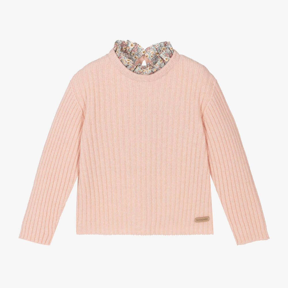 Laranjinha-Girls Soft Pink Knit Jumper | Childrensalon Outlet