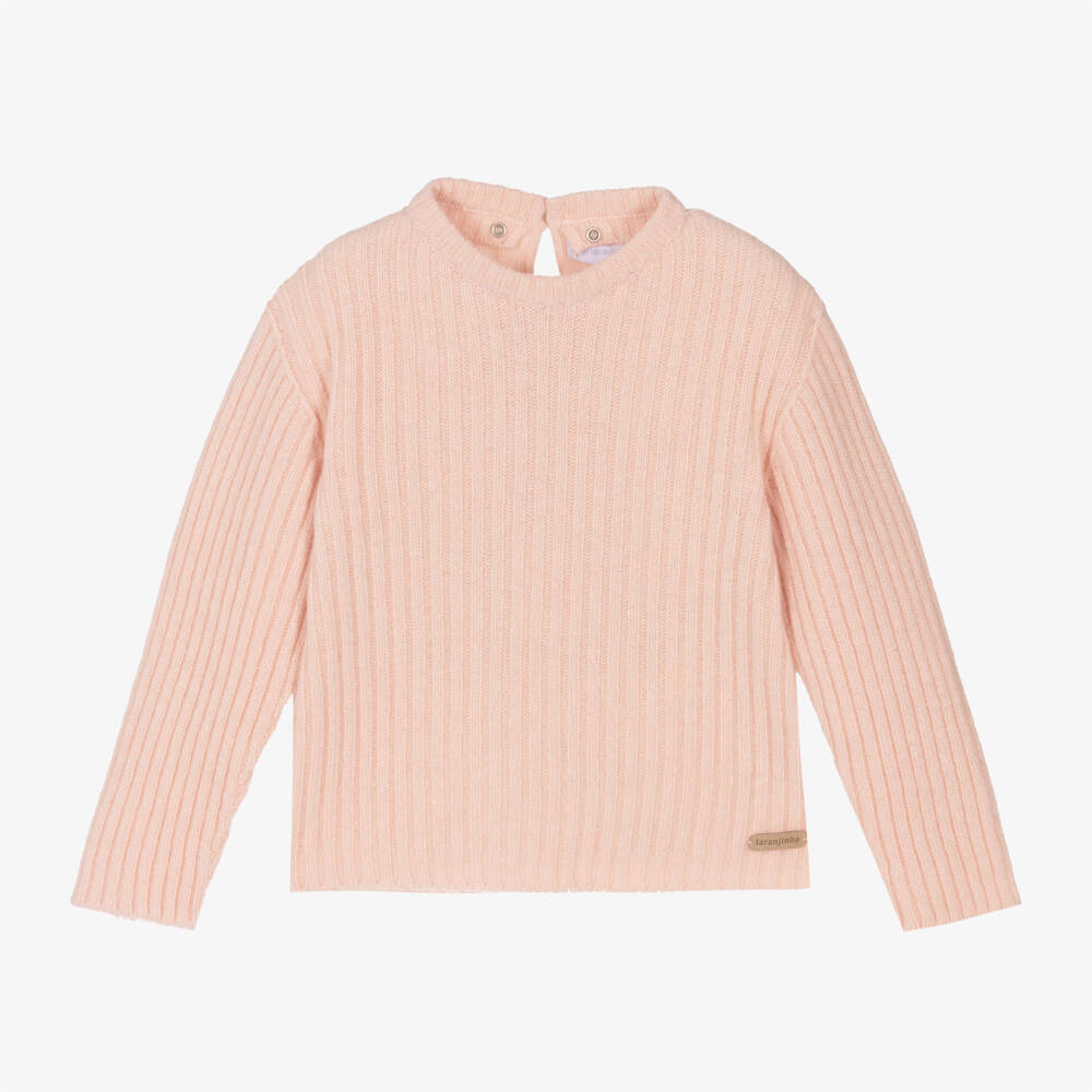 Laranjinha-Girls Soft Pink Knit Jumper | Childrensalon Outlet
