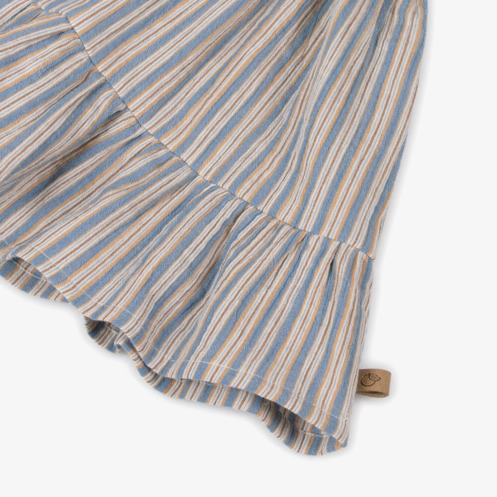 Laranjinha-Girls Striped Blue Cotton Sundress | Childrensalon Outlet