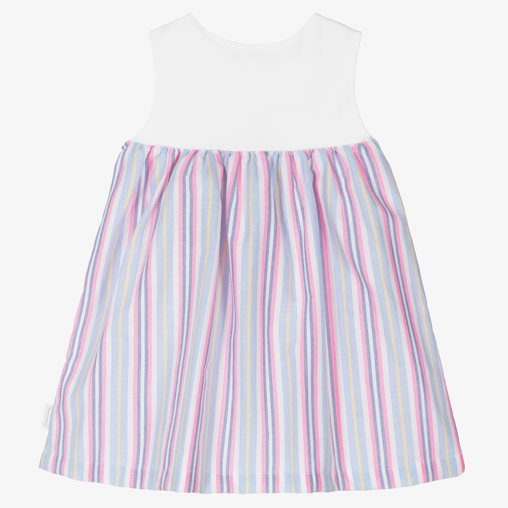 Laranjinha-Girls Striped Cotton Dress | Childrensalon Outlet