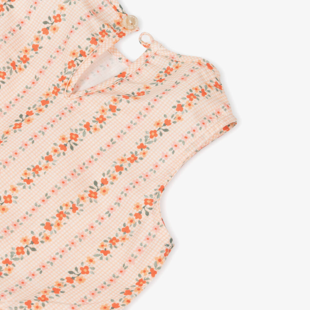 Laranjinha-Girls Sunny Checkered Floral Ensemble | Childrensalon Outlet