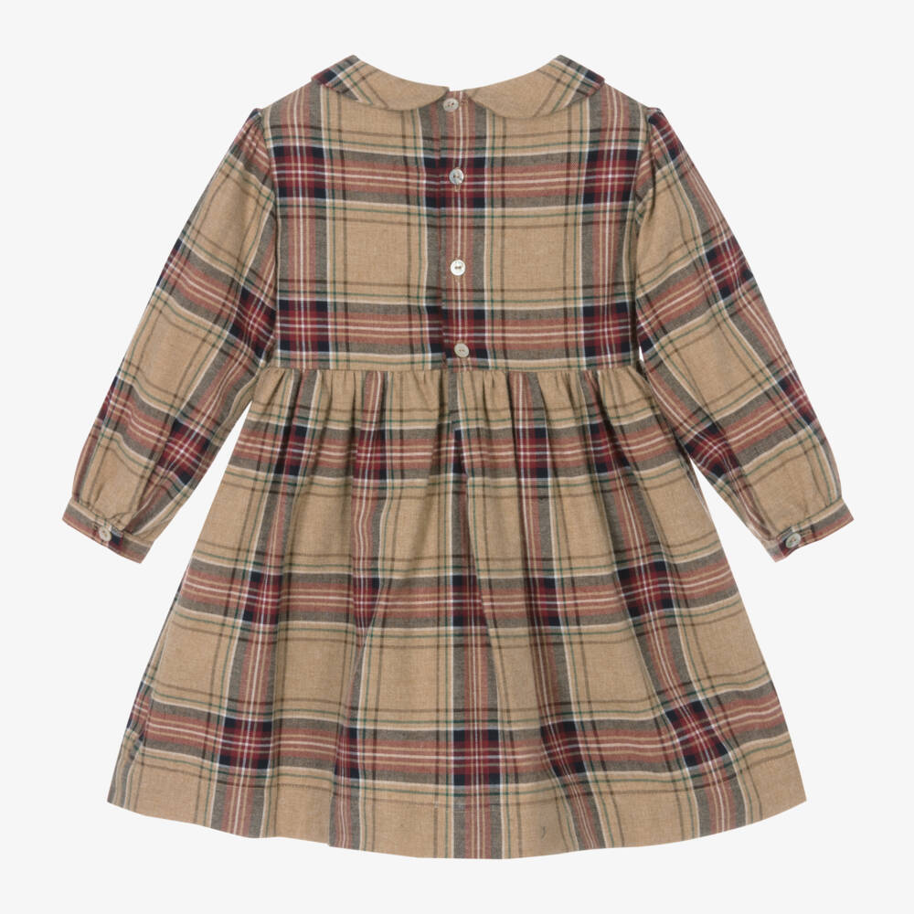 Laranjinha-فستان كاروهات قطن لون بيج | Childrensalon Outlet