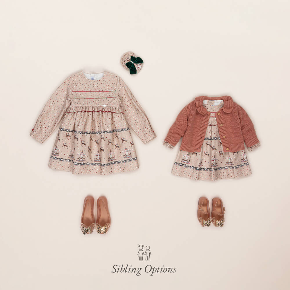 Laranjinha-Girls Terracotta Knitted Wool Cardigan | Childrensalon Outlet
