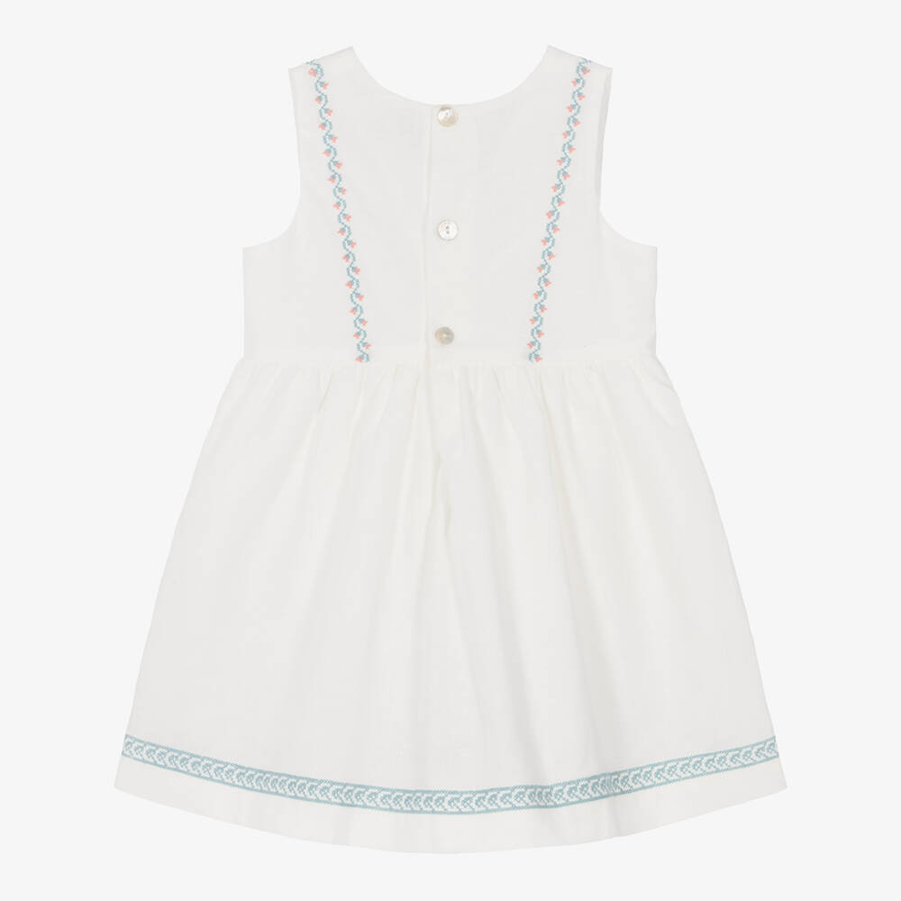 Laranjinha-Белое платье с вышивкой для девочек | Childrensalon Outlet