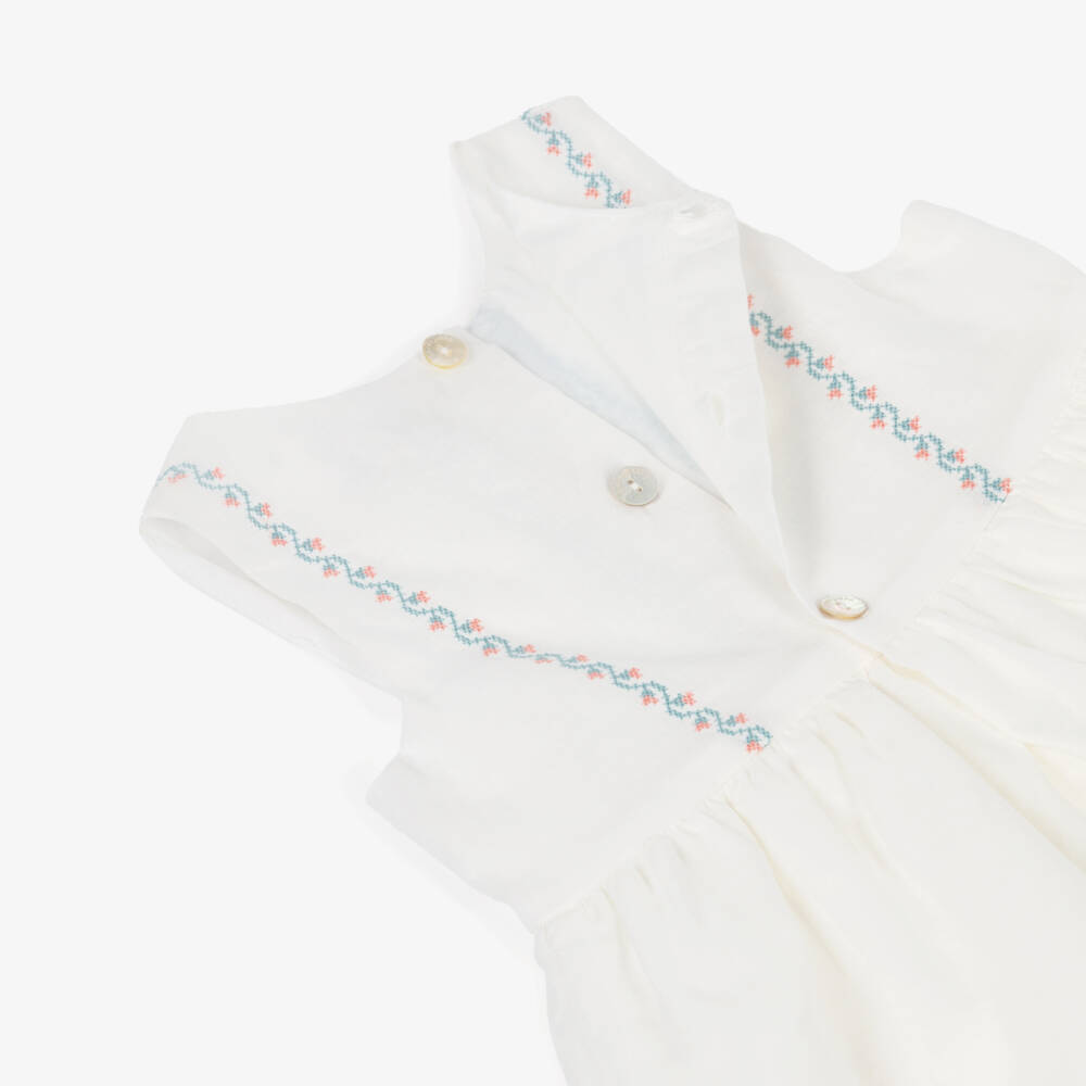 Laranjinha-Белое платье с вышивкой для девочек | Childrensalon Outlet