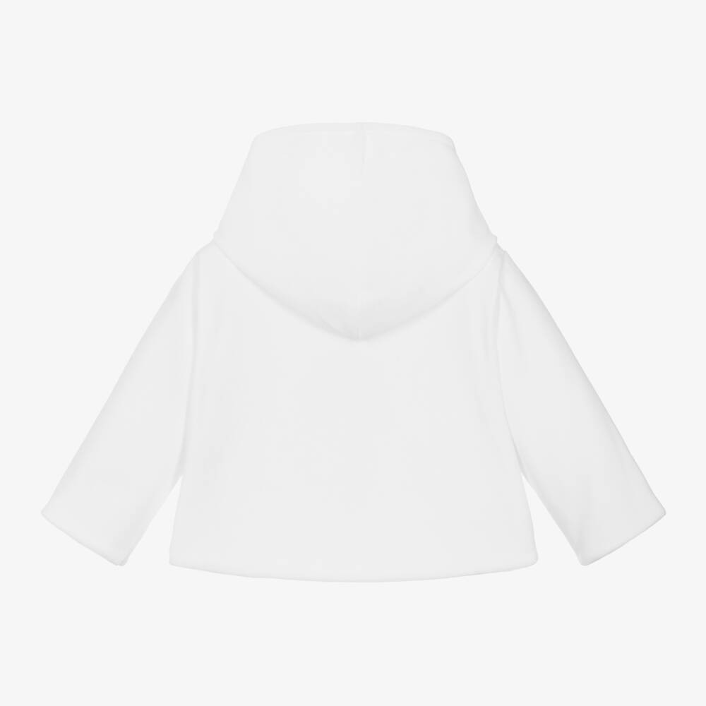 Laranjinha-Girls White Velour Pram Jacket | Childrensalon Outlet