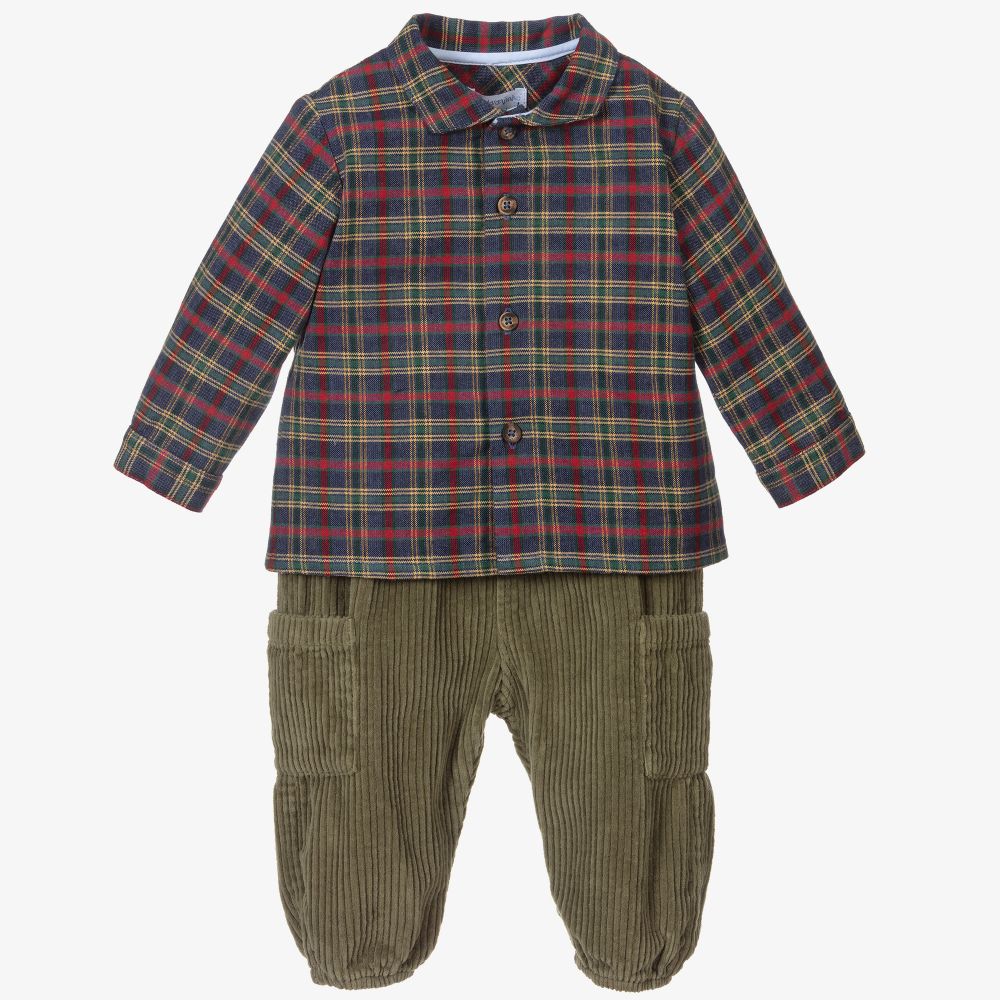 Laranjinha - Green Corduroy Trouser Set | Childrensalon