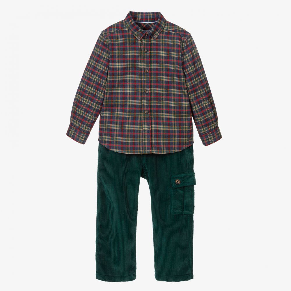 Laranjinha-Комплект с зелеными вельветовыми брюками | Childrensalon Outlet