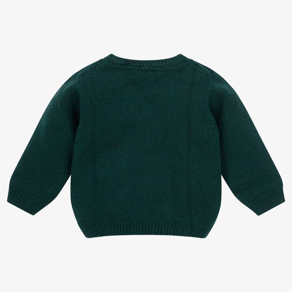 Laranjinha-Green Knitted Cardigan | Childrensalon Outlet