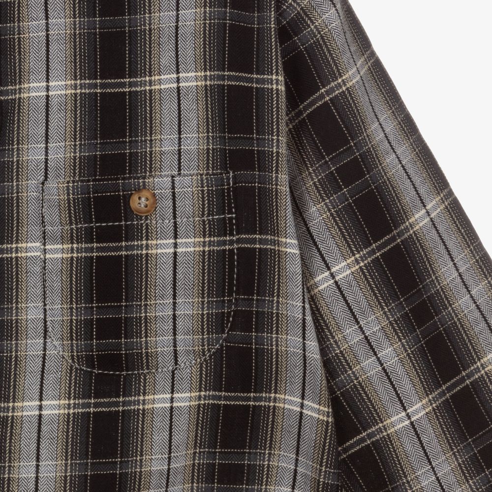 Laranjinha-Grey Check Cotton Playsuit | Childrensalon Outlet