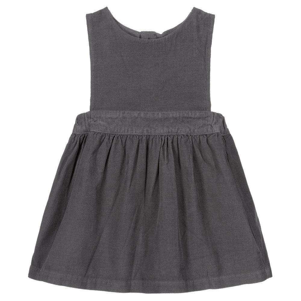 Grey cord deals pinafore dress