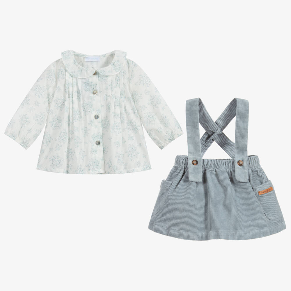 Laranjinha-Grey Corduroy Skirt Set | Childrensalon Outlet