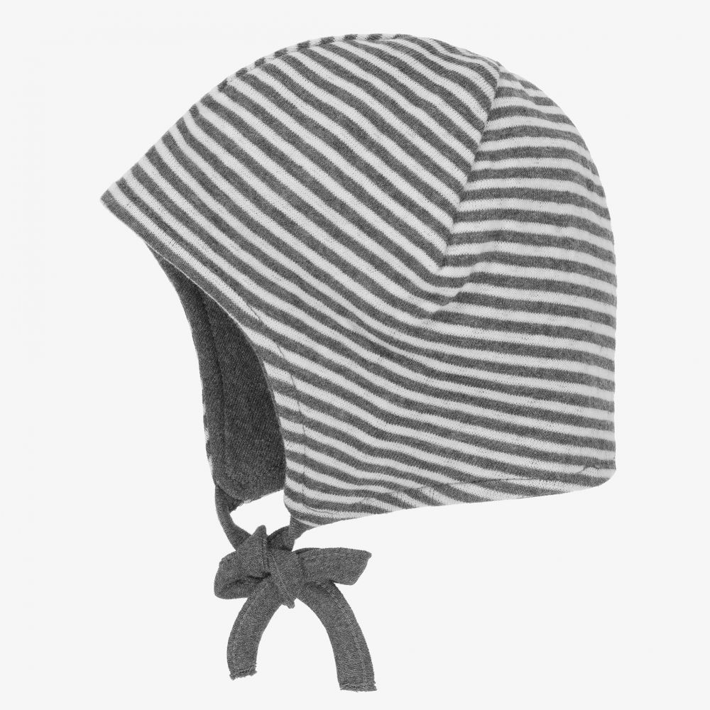 Laranjinha-Grey Cotton Jersey Bonnet | Childrensalon Outlet