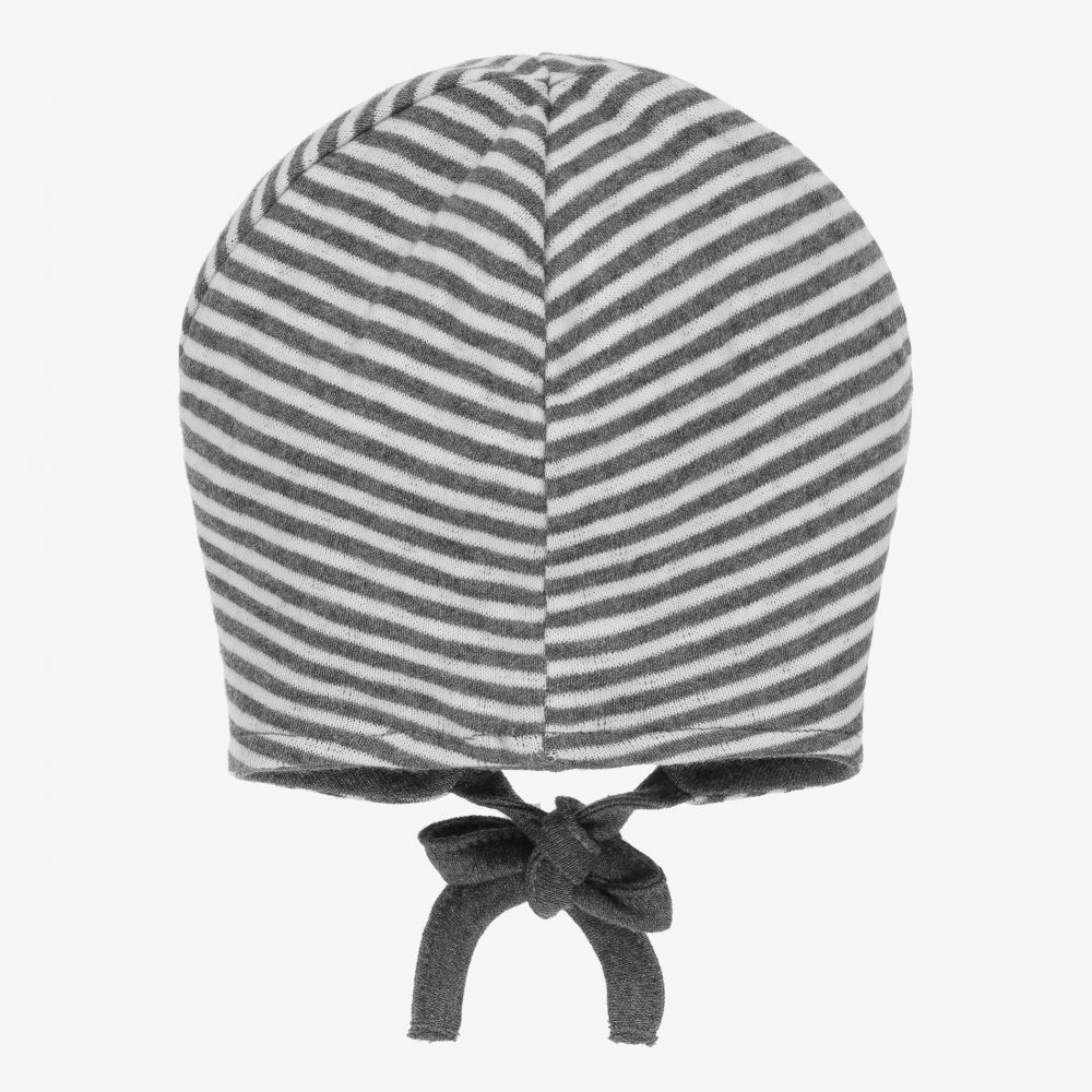 Laranjinha-Grey Cotton Jersey Bonnet | Childrensalon Outlet